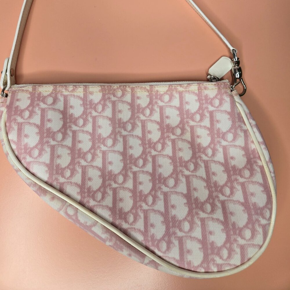 Dior vintage pink saddle bag